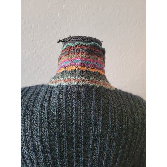 Peruvian Connection Hunter Green Long Duster Size S Bohemian Hippie Lagenlook - Picture 7 of 11